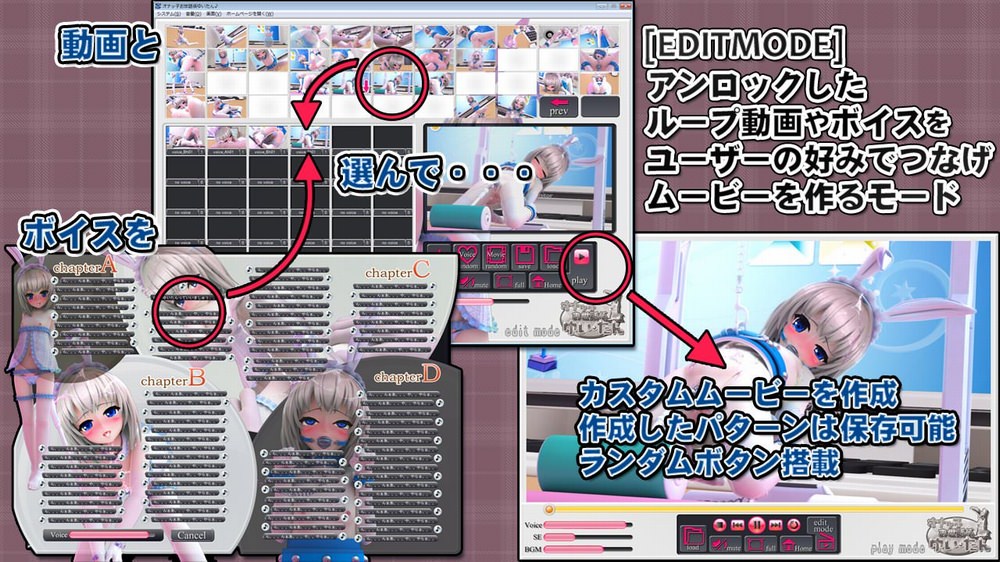 エディットモードでエロアニメを視聴できる3Dゲーム